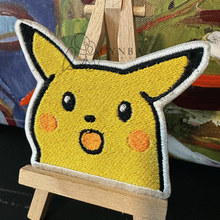 Load image into Gallery viewer, Surprised Pika Meme Embroidered Patch

