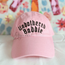 Load image into Gallery viewer, Unbothered Baddie Embroidered Dad Hat
