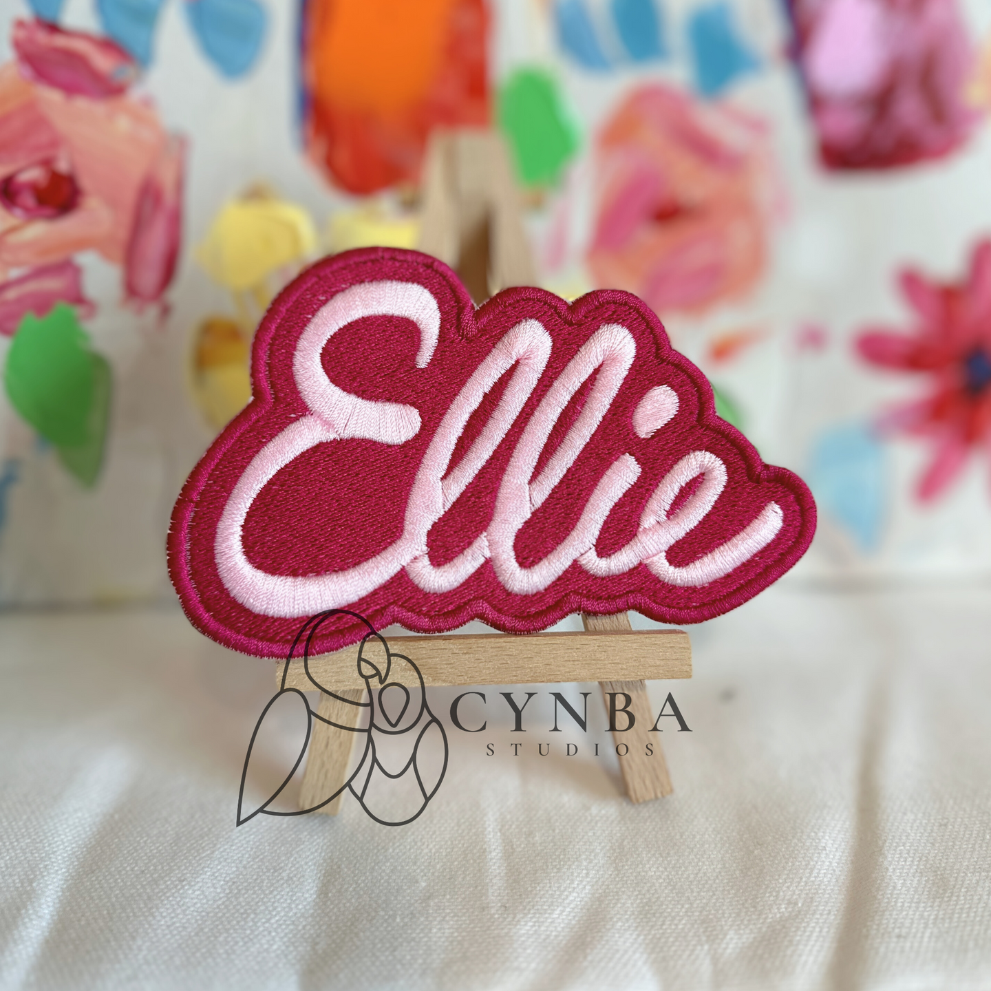 Cute Pink Name Embroidered Patch