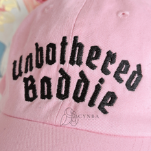 Load image into Gallery viewer, Unbothered Baddie Embroidered Dad Hat
