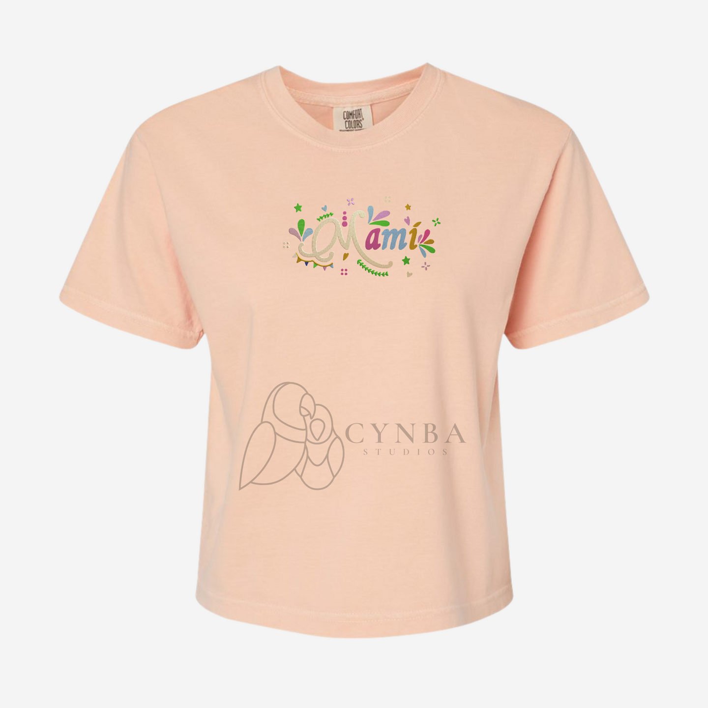 Mami Colorful Women's Boxy Embroidered T-shirt