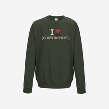 Load image into Gallery viewer, Custom I Heart BB Embroidered Sweatshirt
